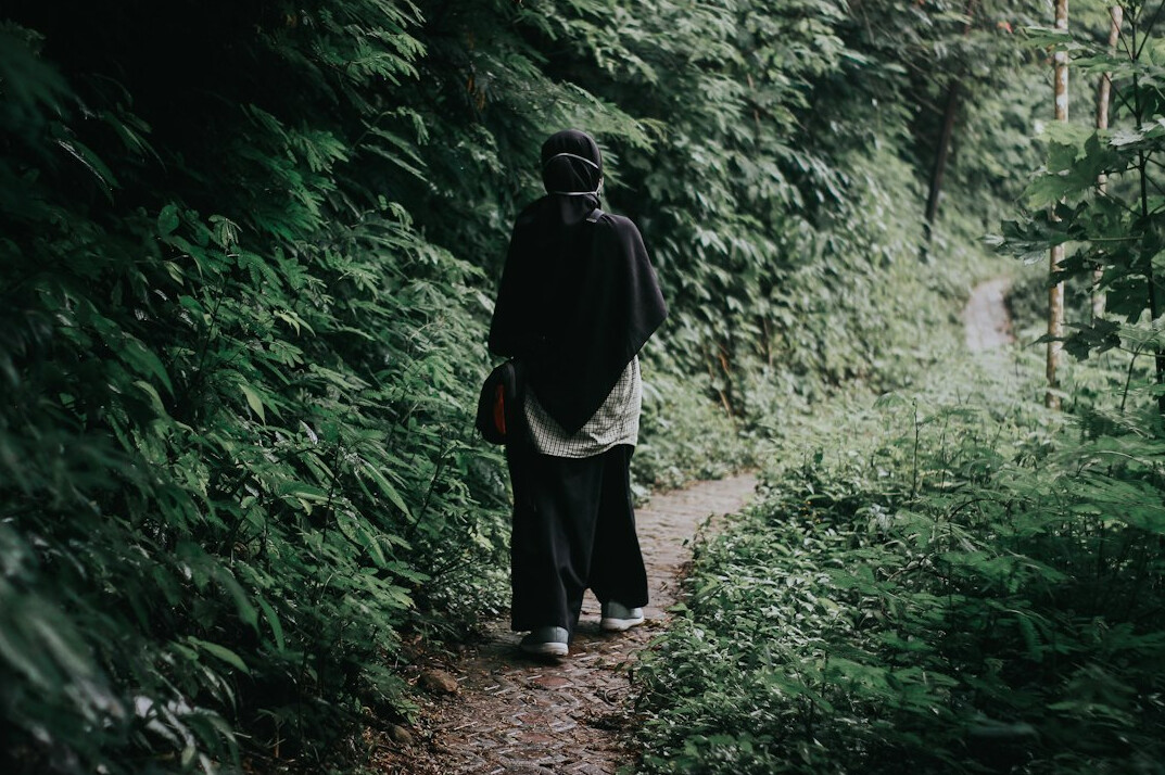 woman walking in nature