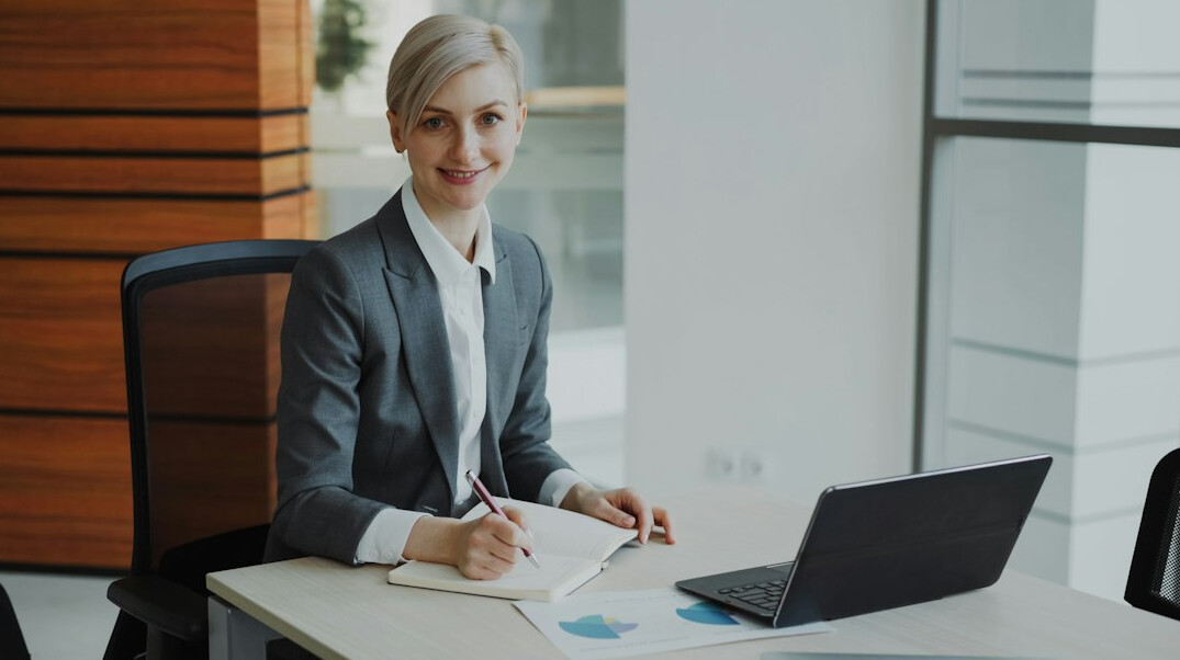 successful businesswoman smiling